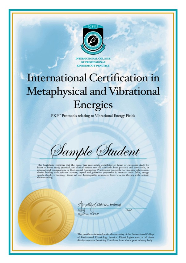 International Certification in Metaphysical & Vibrational Energies (ICPKP)