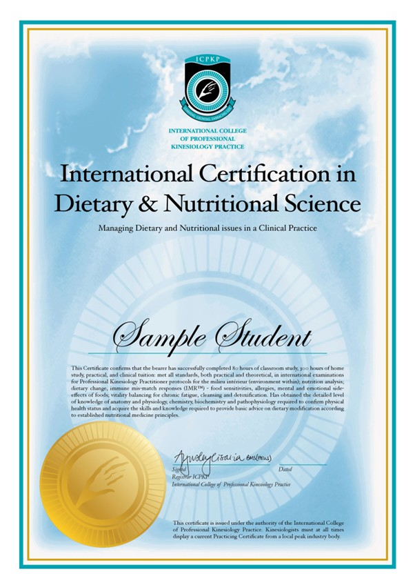 International Certification in Dietary & Nutritional Science (ICPKP)