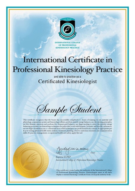 International Certificate in Professional Kinesiology Practice (ICPKP)